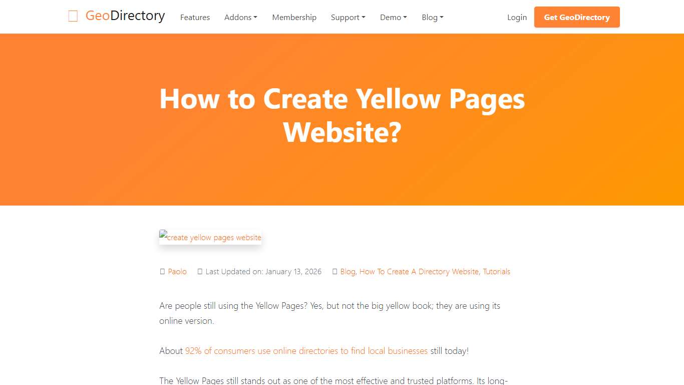 How to Create Yellow Pages Website? - GeoDirectory
