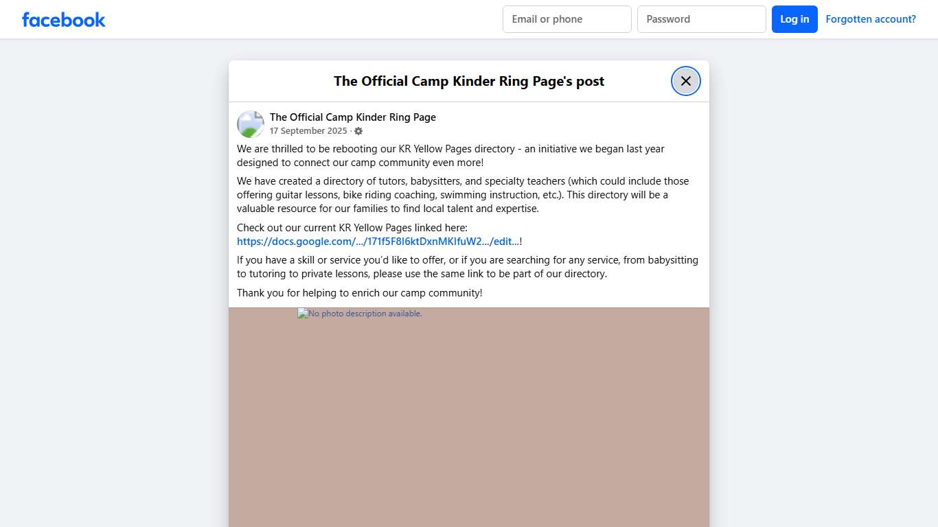 We are thrilled to be... - The Official Camp Kinder Ring Page Facebook